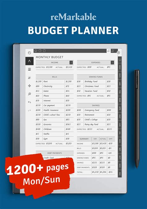 budget planner   remarkable