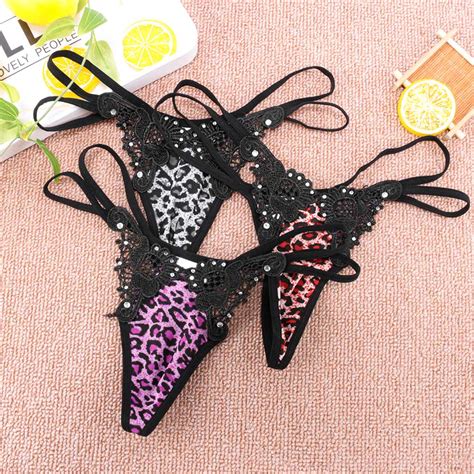 new sexy women panties leopard thongs lace floral g string breathable