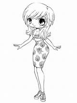 Chibi Coloring Pages Printable Girl Girls Bright Colors Favorite Choose Color sketch template