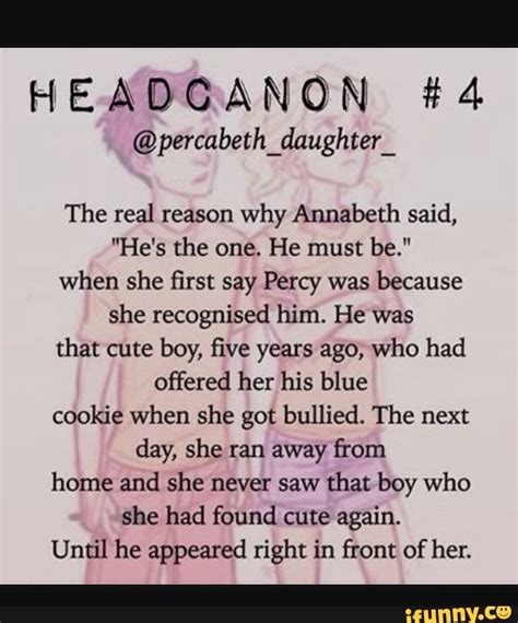 Headcanon 4 Percabeth Daughter The Real Reason Why Annabeth Said
