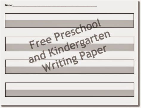 preschool  kindergarten writing paper kindergarten writing paper