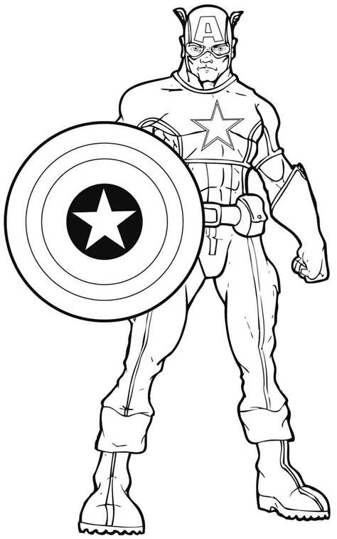 captain america  superheroes  printable coloring pages