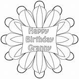 Birthday Happy Pages Grandma Coloring Granny Grandmother Colouring Printable Great Cards Choose Board sketch template