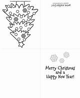 Christmas Card Tree Cards Coloring Color Printable Print Greeting Pages Kids Xmas Adult Template Merry Colour Holiday Birthday Own Company sketch template