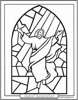 Ascension Heaven Pasqua Risorto Rosary Gesù Ascending Stampare sketch template