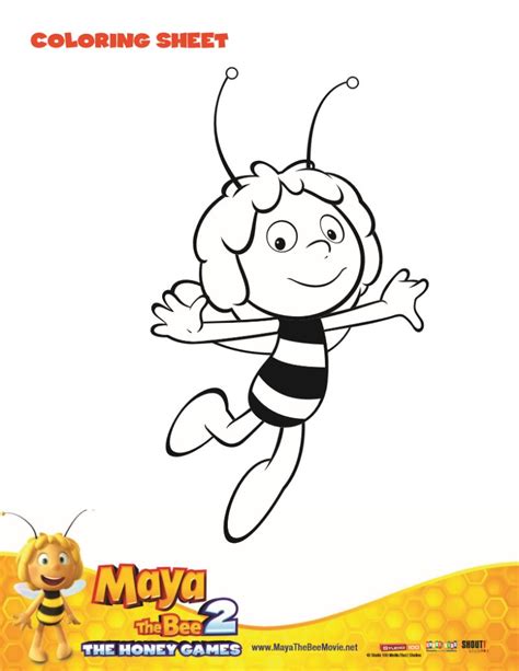 bee coloring page maya  bee    printable