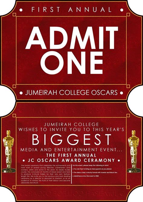 jumeirah college oscars invite red carpet invitations template red