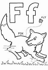 Coloring Fox Pages Alphabet Fly Printable Color Print sketch template