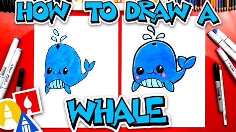 draw  funny whale art  kids hub