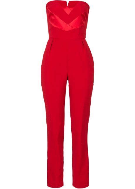 bonprix jumpsuit bodyflirt rood red strapless jumpsuit jumpsuit  playsuit jumpsuit