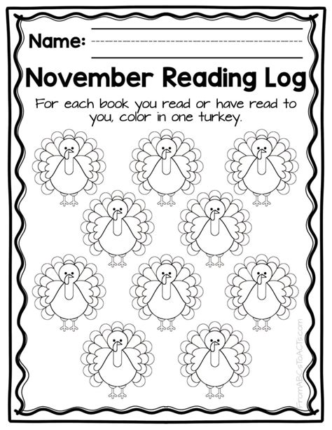 themed monthly reading logs  abcs  acts