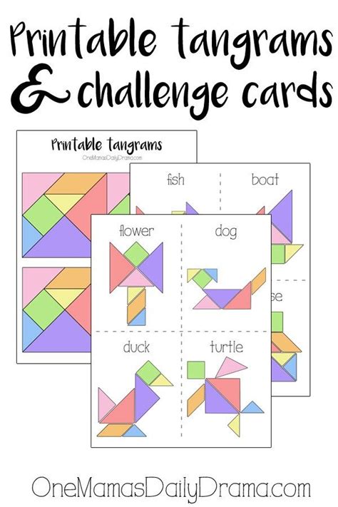 tangram printables  kindergarten