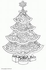 Coloring Christmas Adult Pages Tree Adults Printable Print Look Other Sheet sketch template
