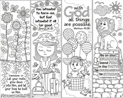 set of 8 cute bible coloring bookmarks marker doodles with etsy
