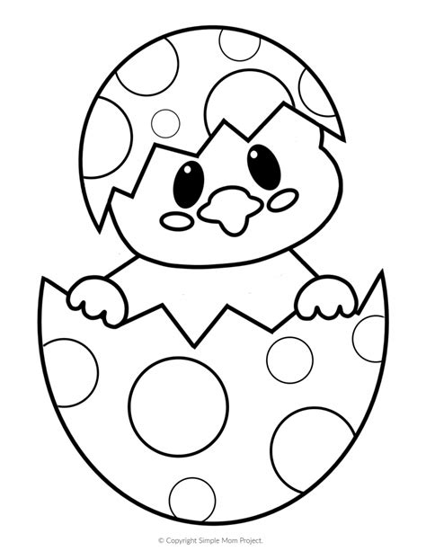 printable baby chick coloring page easter egg coloring pages