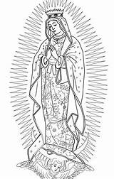 Guadalupe Lady Coloring Drawing Pages Virgen Color La Clipart Printable Kids Virgin Mary Drawings Supercoloring Catholic Tattoo Rosa Draw Sketch sketch template