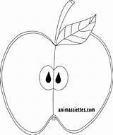 Apple Cut Half Pomme Un Coupe Parts Maternelle Pommes Pepin Fruit Printable Et La Une Apples Printing Animaplates Template Choisir sketch template