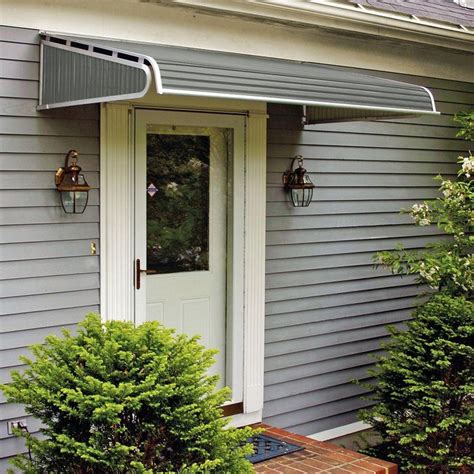 nuimage awnings  ft  series door canopy aluminum awning         graystone