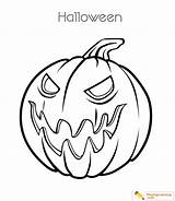 Halloween Coloring Pumpkin Pages Jack Lantern Sheet sketch template