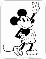 Mickey Coloring Classic Mouse Pages Disneyclips Vintage Printable Peace Sign Kids Pdf Minnie Flashing Designg Info Funstuff sketch template