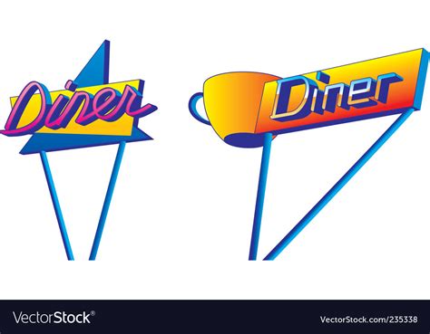 diner signs royalty  vector image vectorstock
