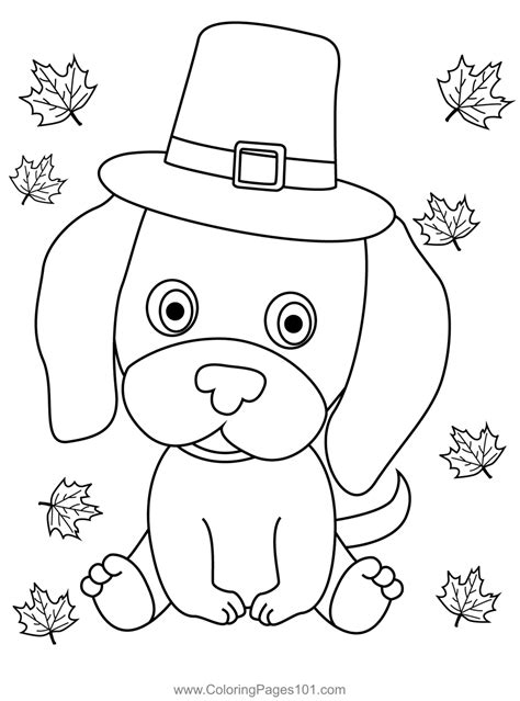 thanksgiving cute dog coloring page  kids  thanksgiving day