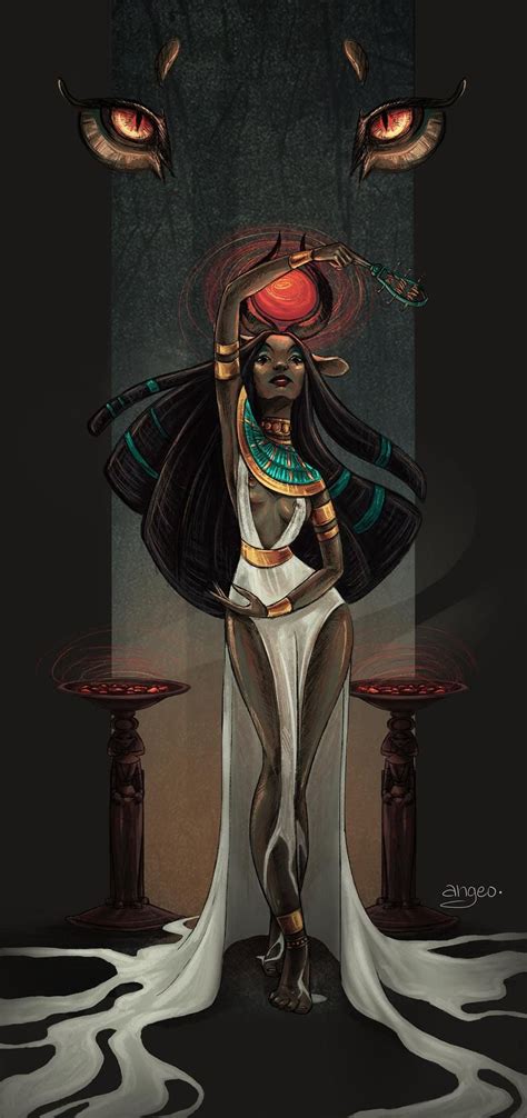 Hathor Original Art Print – Digital Illustration Mythology Egyptian