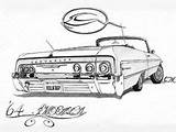 Lowrider Drawings Impala Chevy sketch template