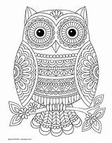 Mandala Owl sketch template