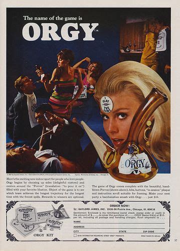 the name of the game is orgy vintage 1968 after dark sex game ad nostalgia pinterest