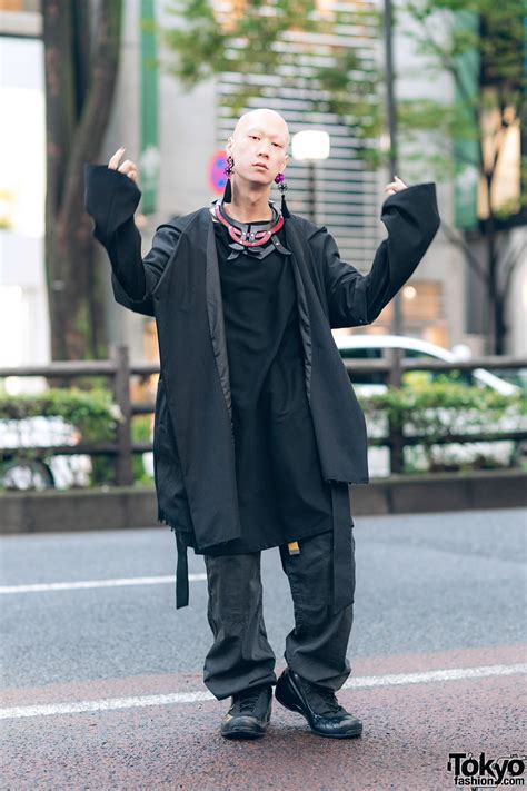 japanese musician and model s all black street style w
