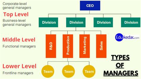 levels  management  functional area types  managers