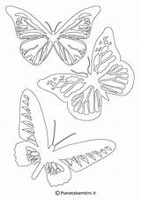Farfalle Colorare Sagome Ritagliare Pianetabambini sketch template