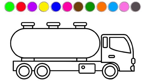 oil truck colouring book video car  construction vehicles coloring