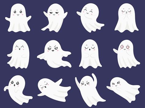 cute halloween ghosts frightened funny ghost curious spook  smili  tartila thehungryjpeg
