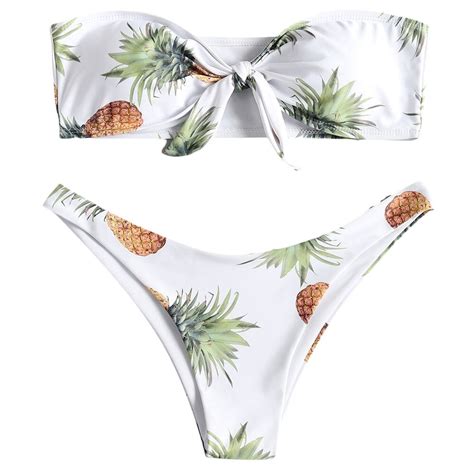 Pineapple Print Swimwear Women Push Up Bikini Set 2018 Swimsuit