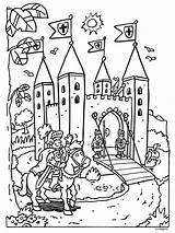 Kleurplaat Ridder Kasteel Kleurplaten Ridders Kastelen Jonkvrouw Prinses Castles Middeleeuwen Kinderen Stoere Castillos Knights Omnilabo Chateau Ritter Middeleeuwse Draak Middeleeuws sketch template