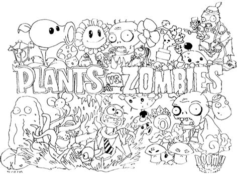 plants  zombie drawing  print  color plants  zombies