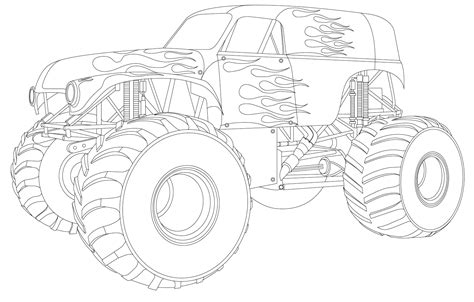 printables monster truck coloring pages coloringzcom monster truck