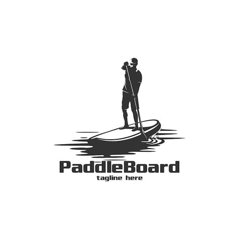 premium vector paddle board silhouette logo illustration