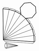 Geometricos Armar Piramide Figuras Cuerpos Geometricas Pirámide Octagonal Recortar sketch template