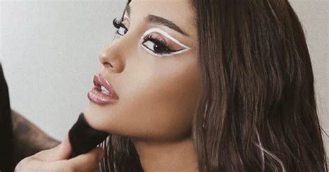 ariana grande rain on me makeup white eyeliner elle australia