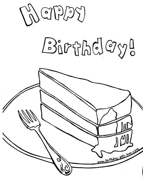 birthday cake coloring pages  printable pictures