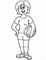Girl Coloring Basketball Pages Girls Woman Clipart Player Color Printable Kids Printactivities Playing Print Clip Book Popular sketch template