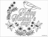 Coloring Flowers Mothers Mother Pages Bird Printable Mombrite Color Card sketch template