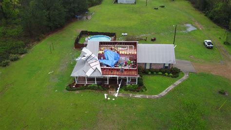 storm drone captures footage  widespread tornado damage  mississippi ktul