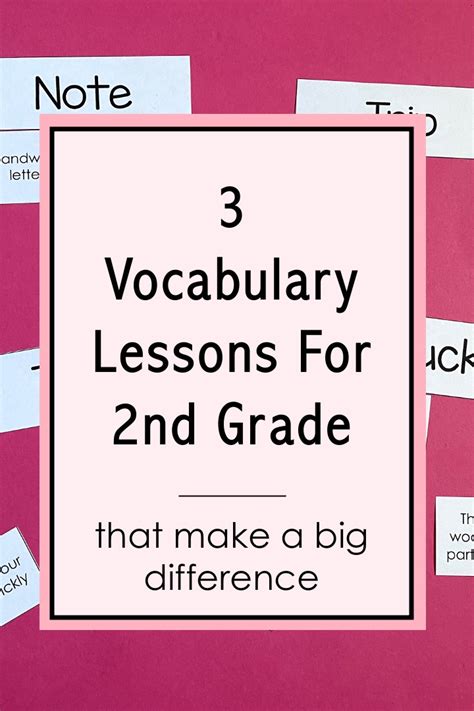 vocabulary lessons   grade    big difference