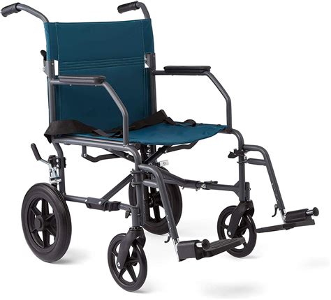 medline steel transport chair wheelchair  microban antimicrobial treatment lightweight