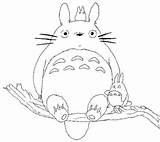 Totoro Ghibli Neighbour Zeichnungen Miyazaki Hayao Colorier Coloringhome Erwachsene Stickerei Aquarell Basteln Malvorlagen Malbuch Voisin Zapisano sketch template