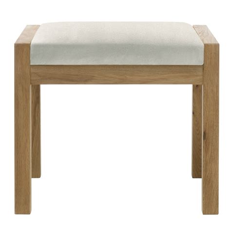 athens oak bedroom stool cw beige fabric seat pad bedroom stools